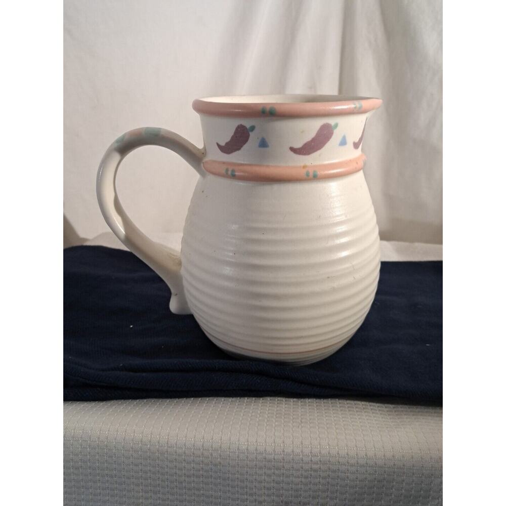 Southwestern Treasure Craft TAOS USA Pitcher Ceramic Chili Pepper Design